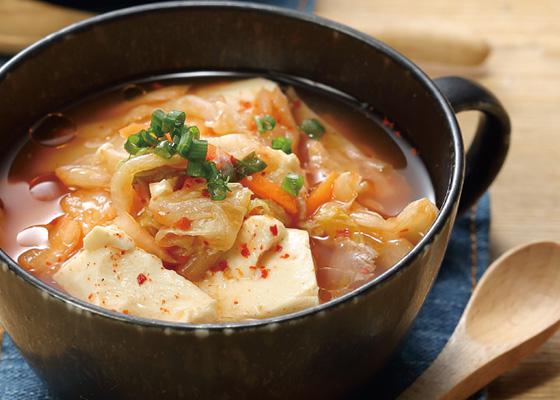 レンチン♪豆腐のキムチスープの写真