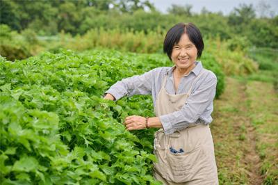 「野菜を育てるのが大好き」と笑う、加藤恵子さん